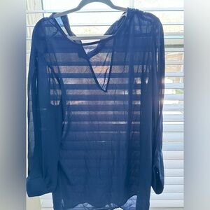 Ashley Stewart navy Blouse